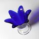 Cobalt Blue Vintage Glass Vase / Mid-century Tulip Flower Vase. Portugal