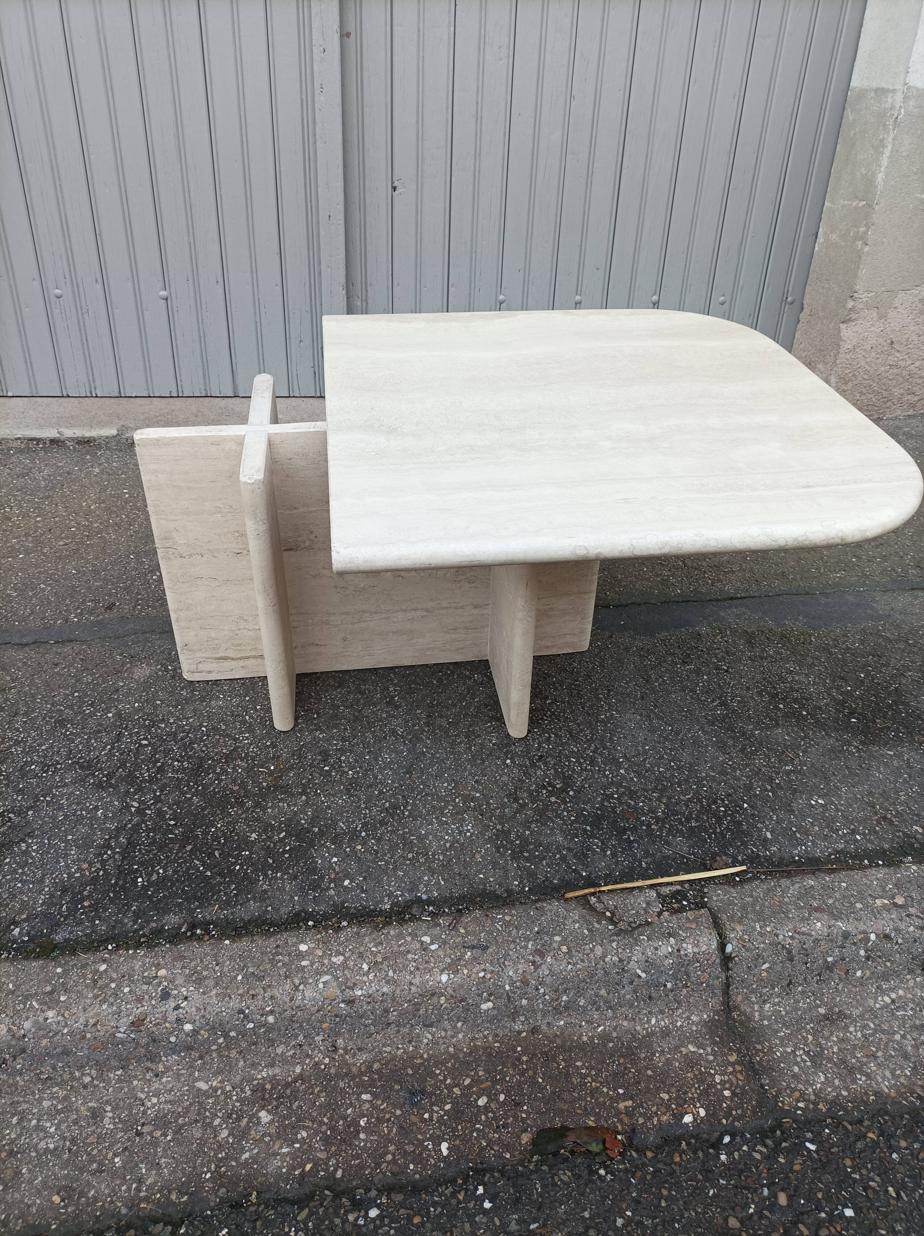Table basse vintage travertin
