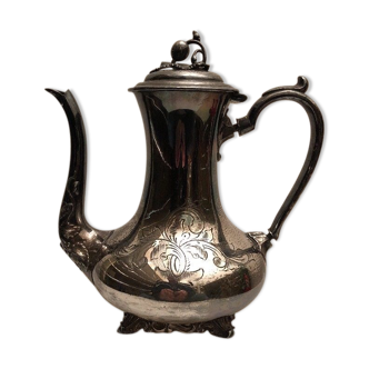 Coffee metal silver e england 19th century floral decor