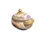 Cracked ceramic candy box with floral and gold decoration, 20th century