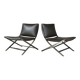 Pair of Flexform leather low chairs, Peter model, by Antonio Citterio