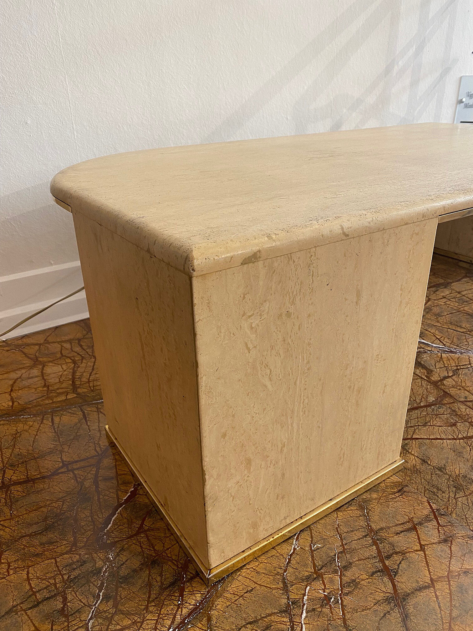 Italian Mid-Century Travertine Coffee Table