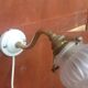 Wall light  porcelain and brass gooseneck