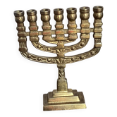 Chandelier, menorah  à sept branches, en laiton 
