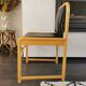 Vintage wooden chair with skai leather seat, 1990