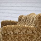 1950s, Danish 3-seater sofa, furniture velour, carved oak wood.