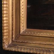 Antique Venetian painting from the 18th century, Moses saved from the water