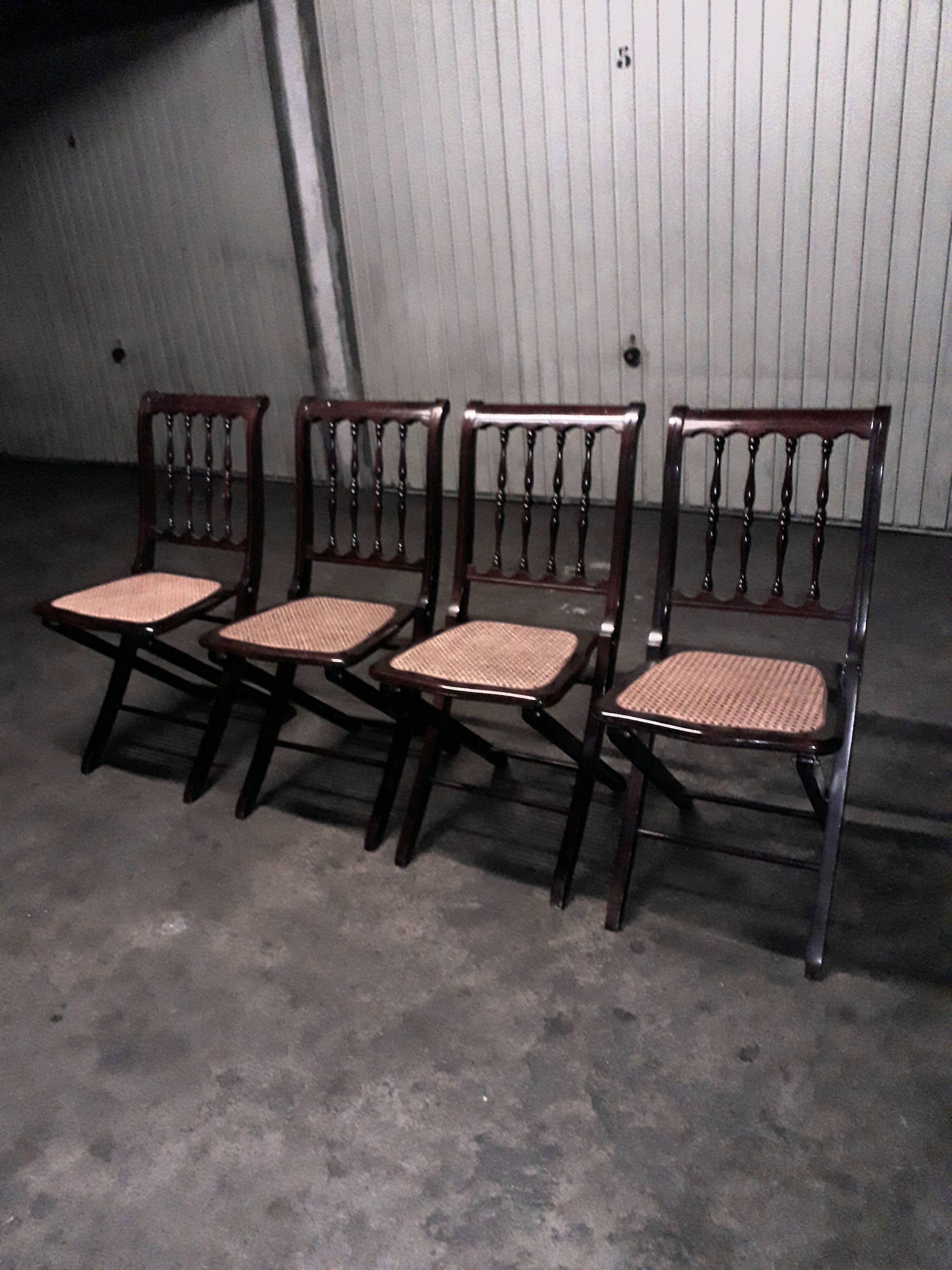 4 cane folding chairs