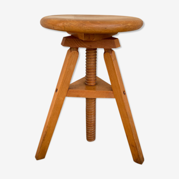 Tabouret d’atelier tripode à vis 1950