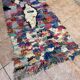 Vintage Moroccan Boucherouite rug: small abstract rug