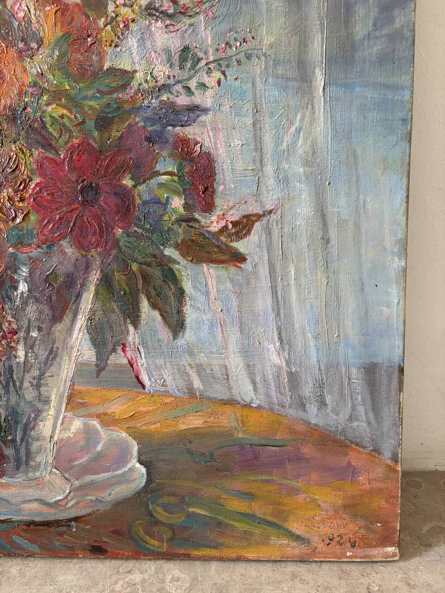 Bouquet at the window, oil on canvas 1924