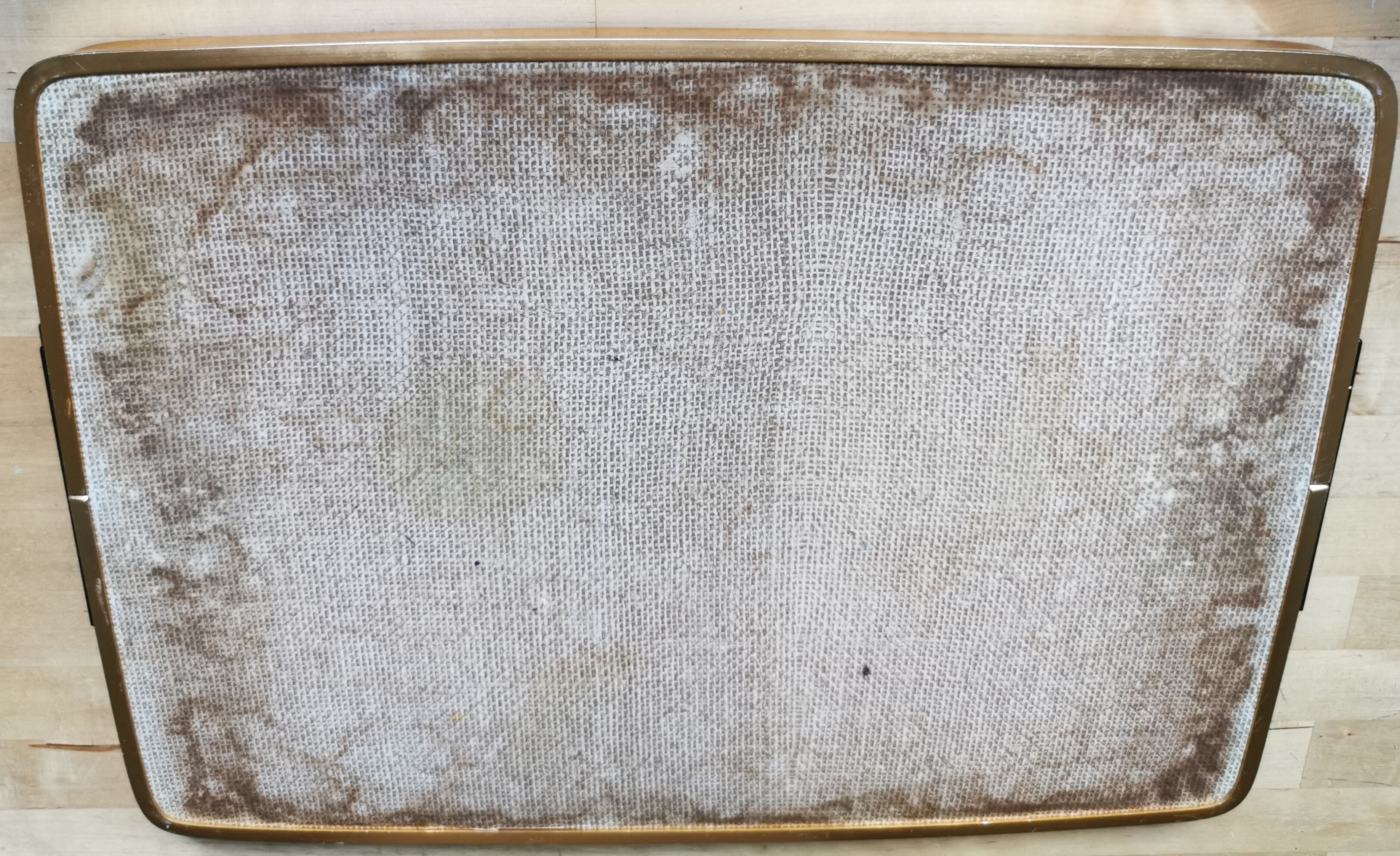 Vintage gold metal flowers tray