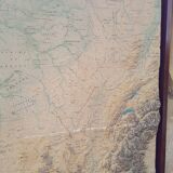 Vintage on wooden frame relief map of France