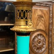 Lamp. Rare turquoise colour. Porcelain, gilded bronze.