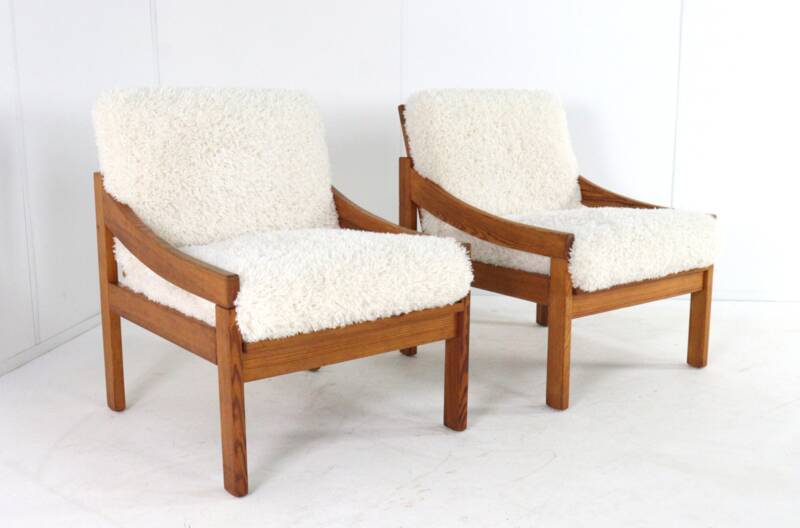 Pine armchair 'Gassel' Cream | one off a kind designer chair custom made
