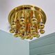 Large circular brass ceiling light, Space Age design, 1970s.