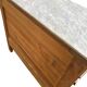 Antique Louis Philippe style chest of drawers with a white marble top.