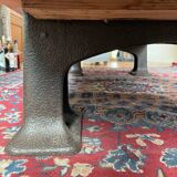 Solid oak and cast iron coffee table