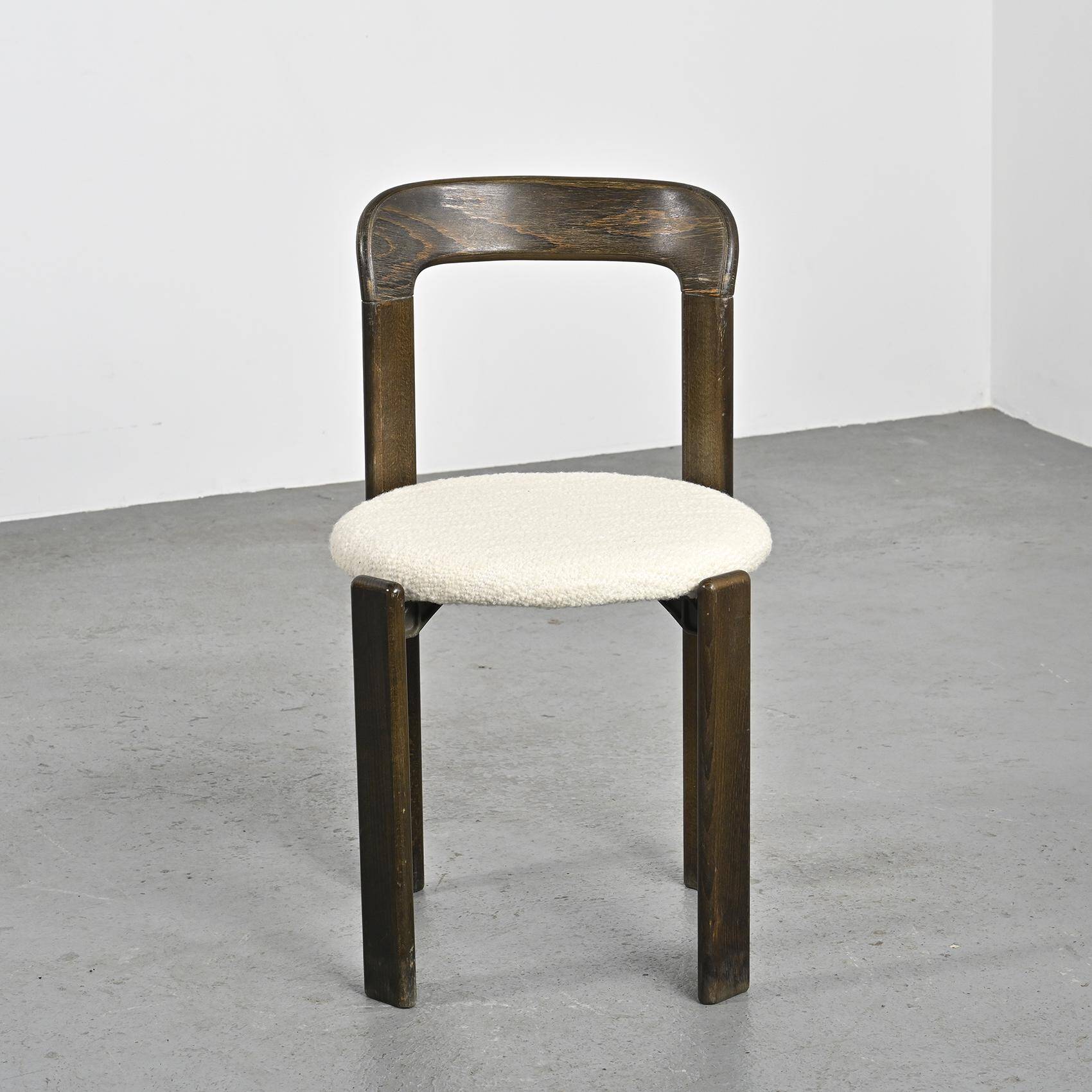 Set of 2 solid beech chairs by Bruno Rey Switzerland 1971