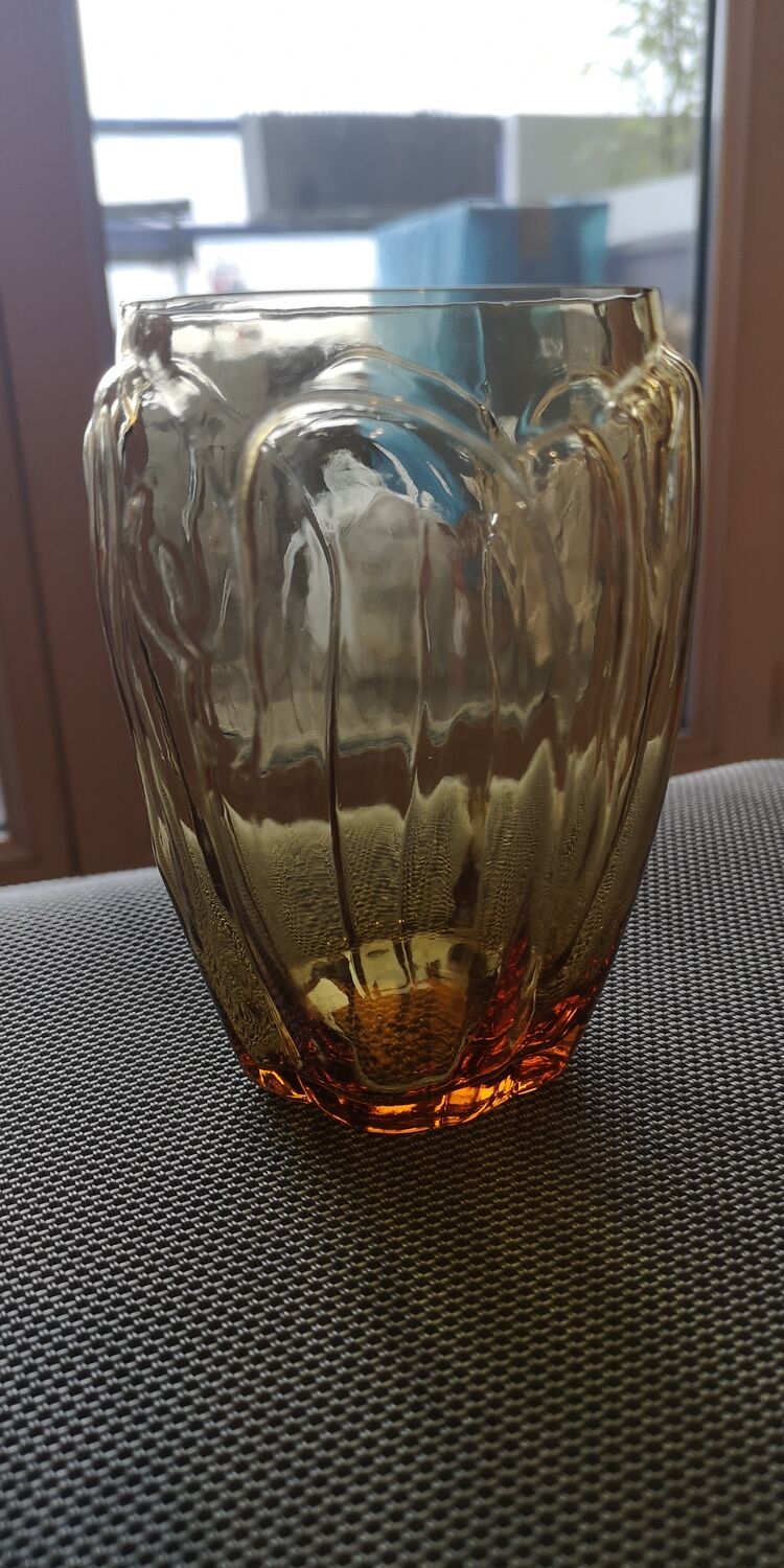Small amber Art Deco vase