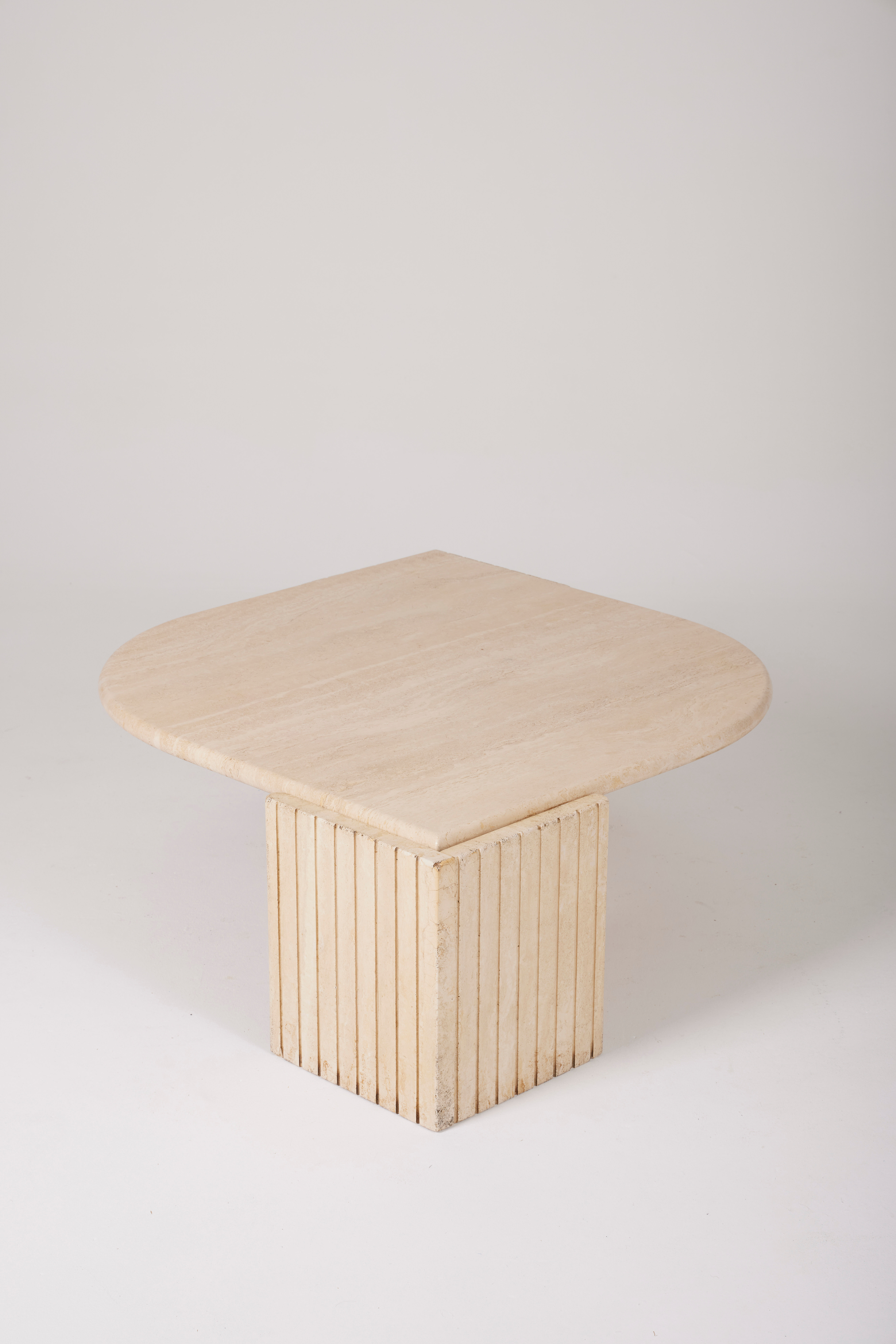 Travertine coffee table in eye shape, 1970s