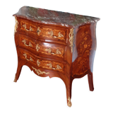 Louis XV inlaid chest of drawers in amaranth and mahogany veneer 101 x 89 cm
