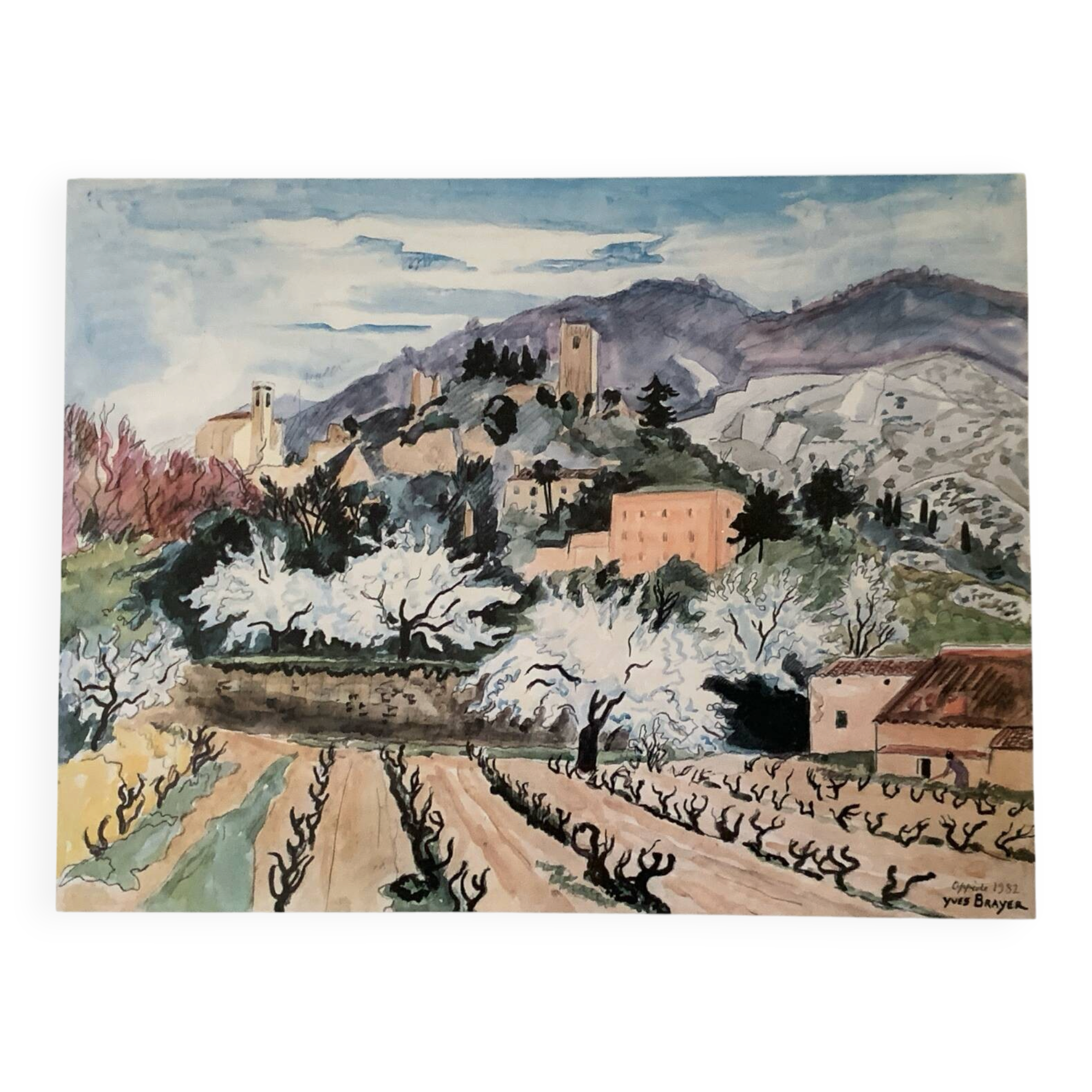 Lithograph "Oppède 1982" - Yves Brayer - Signed