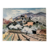 Lithograph "Oppède 1982" - Yves Brayer - Signed