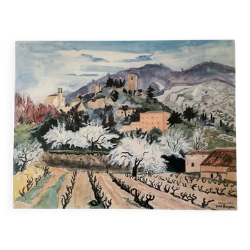 Lithographie "Oppède 1982" - Yves Brayer - Signée