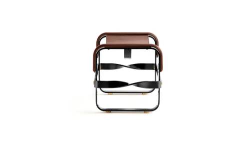 Wanderlust footrest pair, tobacco colour with black steel.