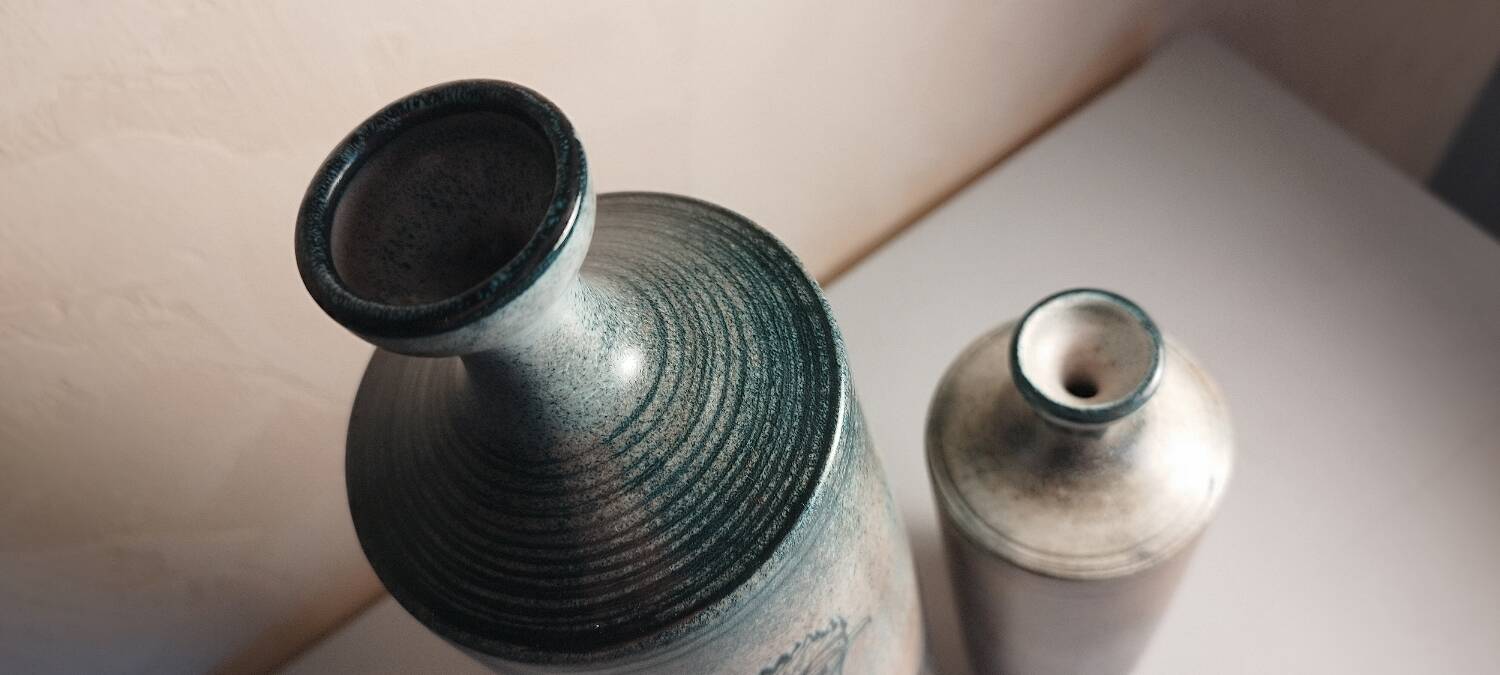 Duo de vases bouteilles en céramique Atelier Roy Montgolfier
