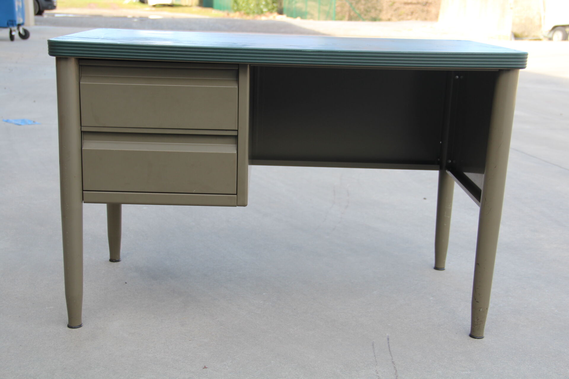 Industrial metal desk