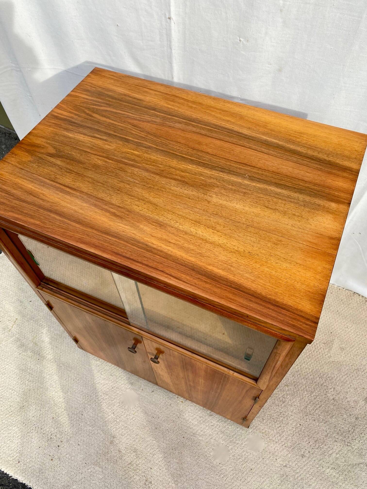 Scandinavian bar cabinet on casters