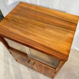 Scandinavian bar cabinet on casters