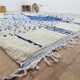Vintage Azilal rug 310x246 cm - Blue geometric patterns
