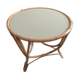 Round rattan coffee table