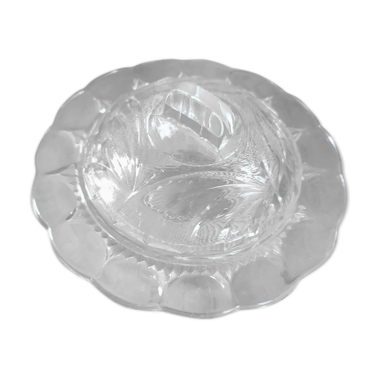 Vintage old moulded glass sugar