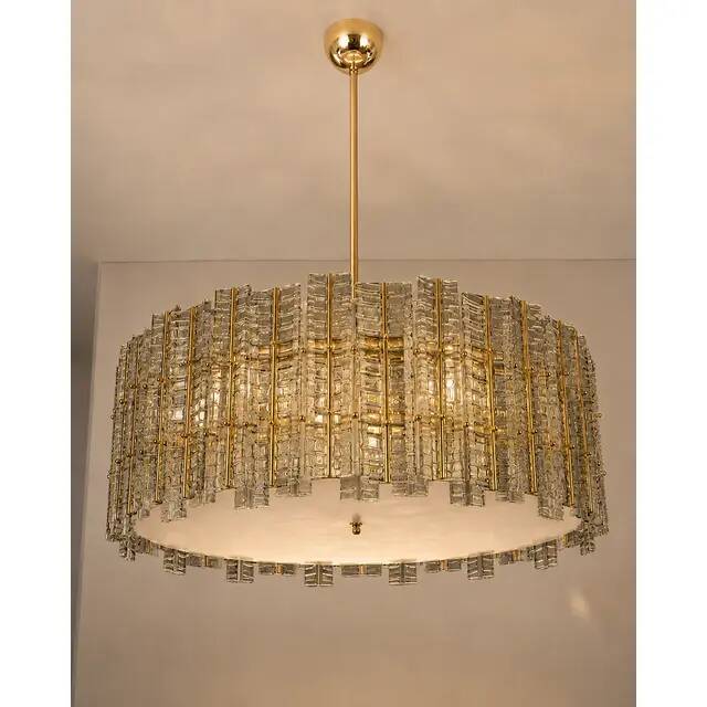 Contemporary- Modern Smoked-Fumè "Tropical" Chandelier Murano Glass by Simo