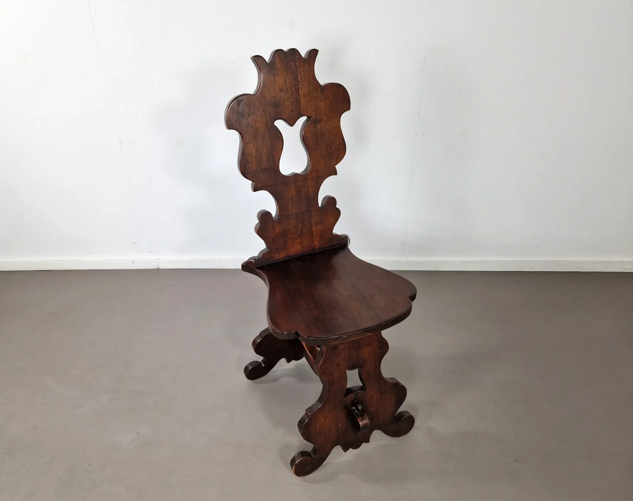 Chaise de hall rustique Sgabello | Noyer