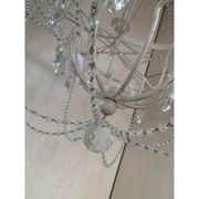 Contemporary ivory florentine iron and crystals chandelier