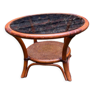 Vintage rattan coffee table