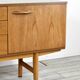 Buffet/table basse en teck « Avalon » du milieu du siècle. Style vintage élégant.