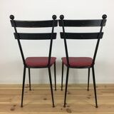 Paire de chaises années 50 métal et simili-cuir