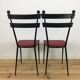 Pair of 50s metal and faux-leather chairs