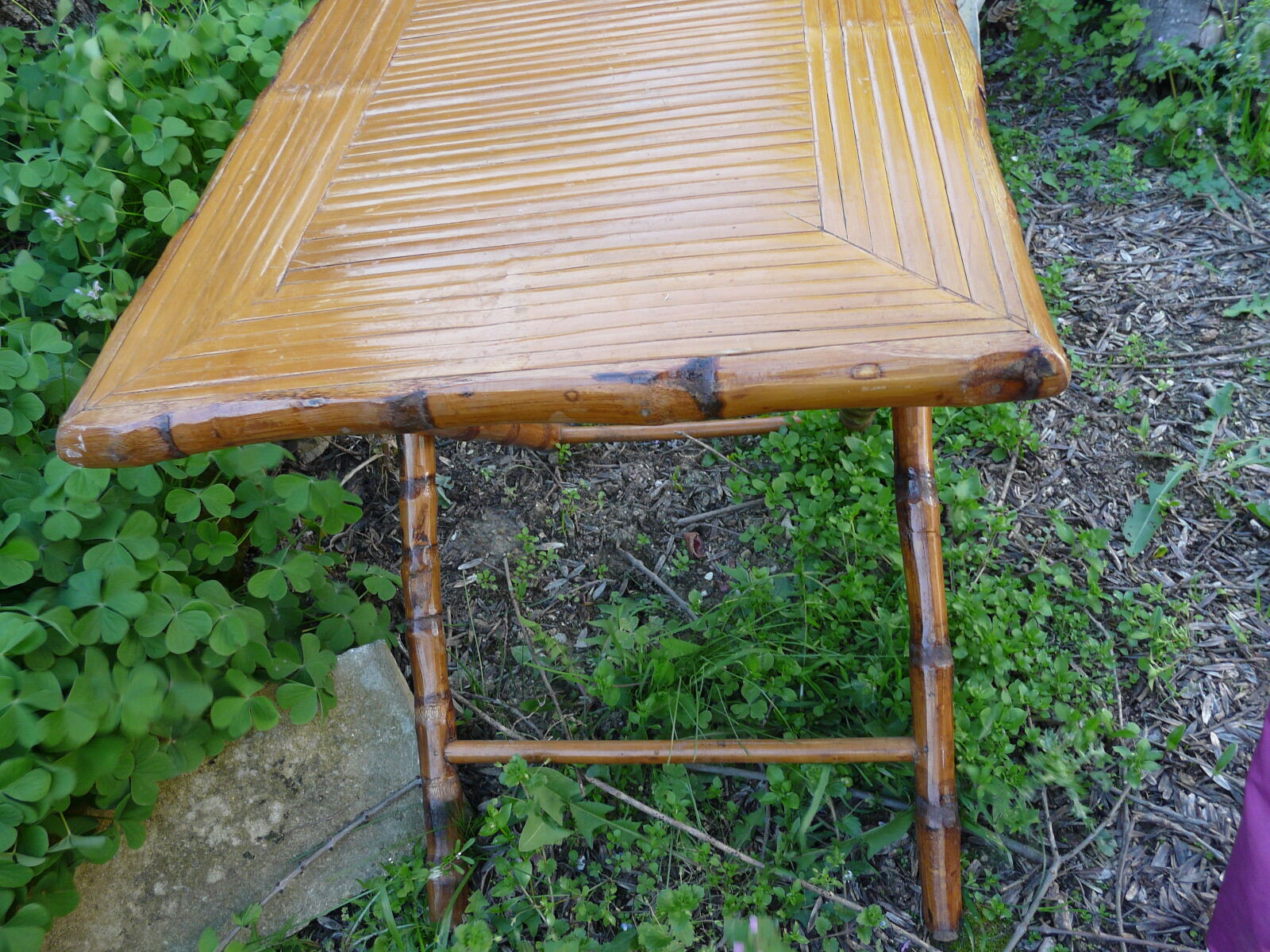vintage 1960s bamboo side table