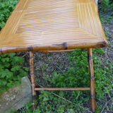 Table d'appoint vintage en bambou années 60