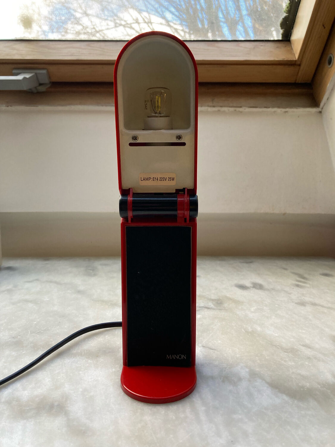 Tronconi red folding desk lamp vintage 70s