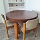 Table and its 6 vintage elm chairs, Scandinavian design furniture.