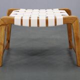 Jan Vaněk mid-century oak stool, Czechoslovakia, 1950s