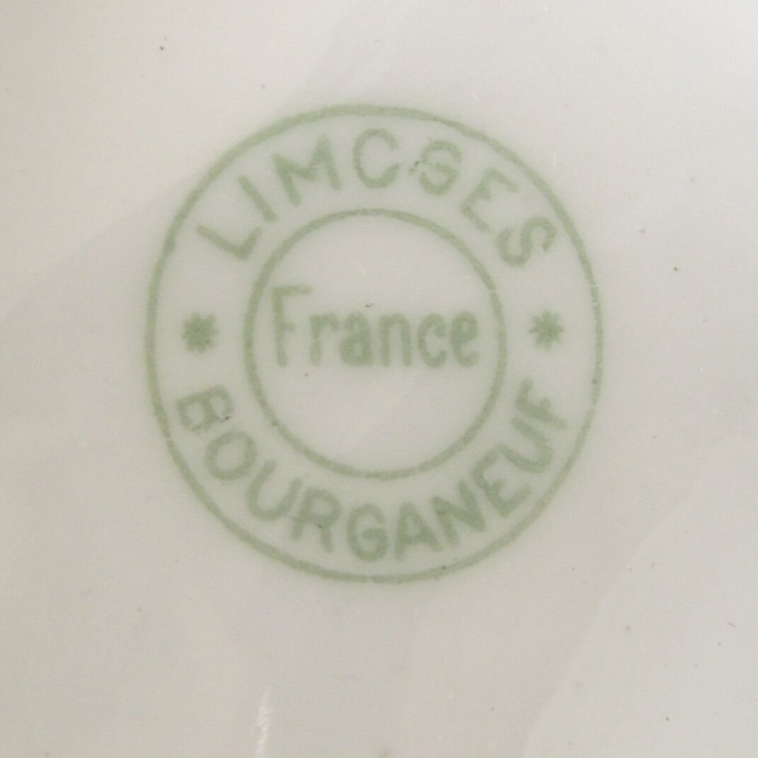Old fruit cup decorated with pink flowers - limoges bourganeuf